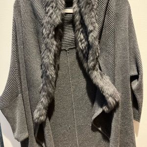 Joie Rabbit Fur Cardigan Sweater